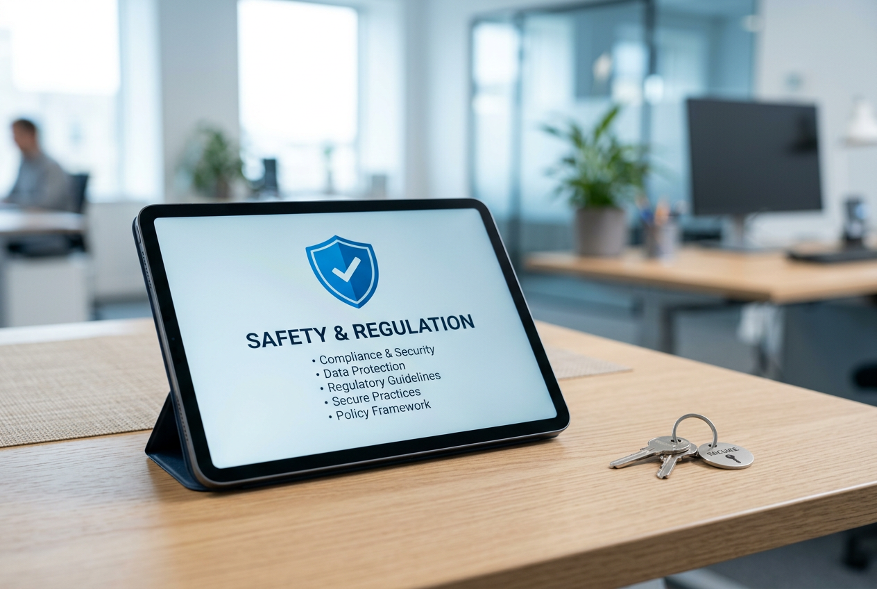 Abstract representation of security and legal compliance in digital gaming